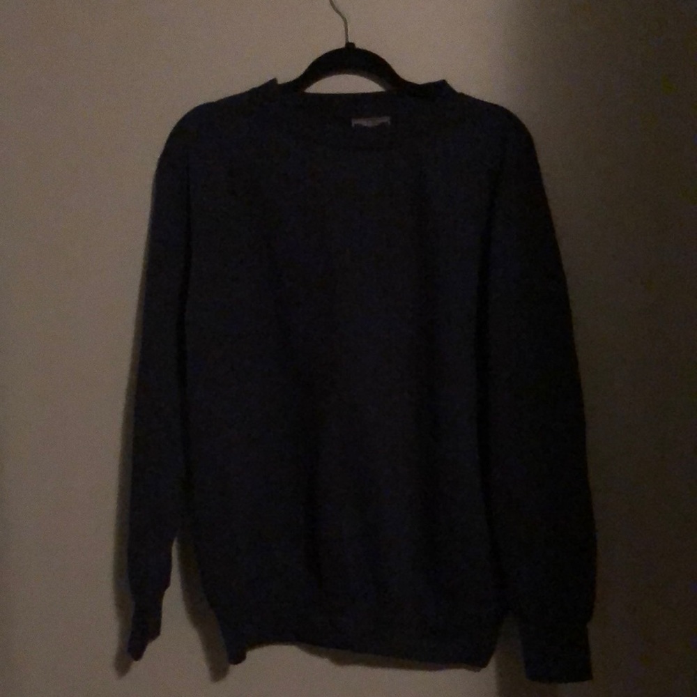 small, navy crew neck